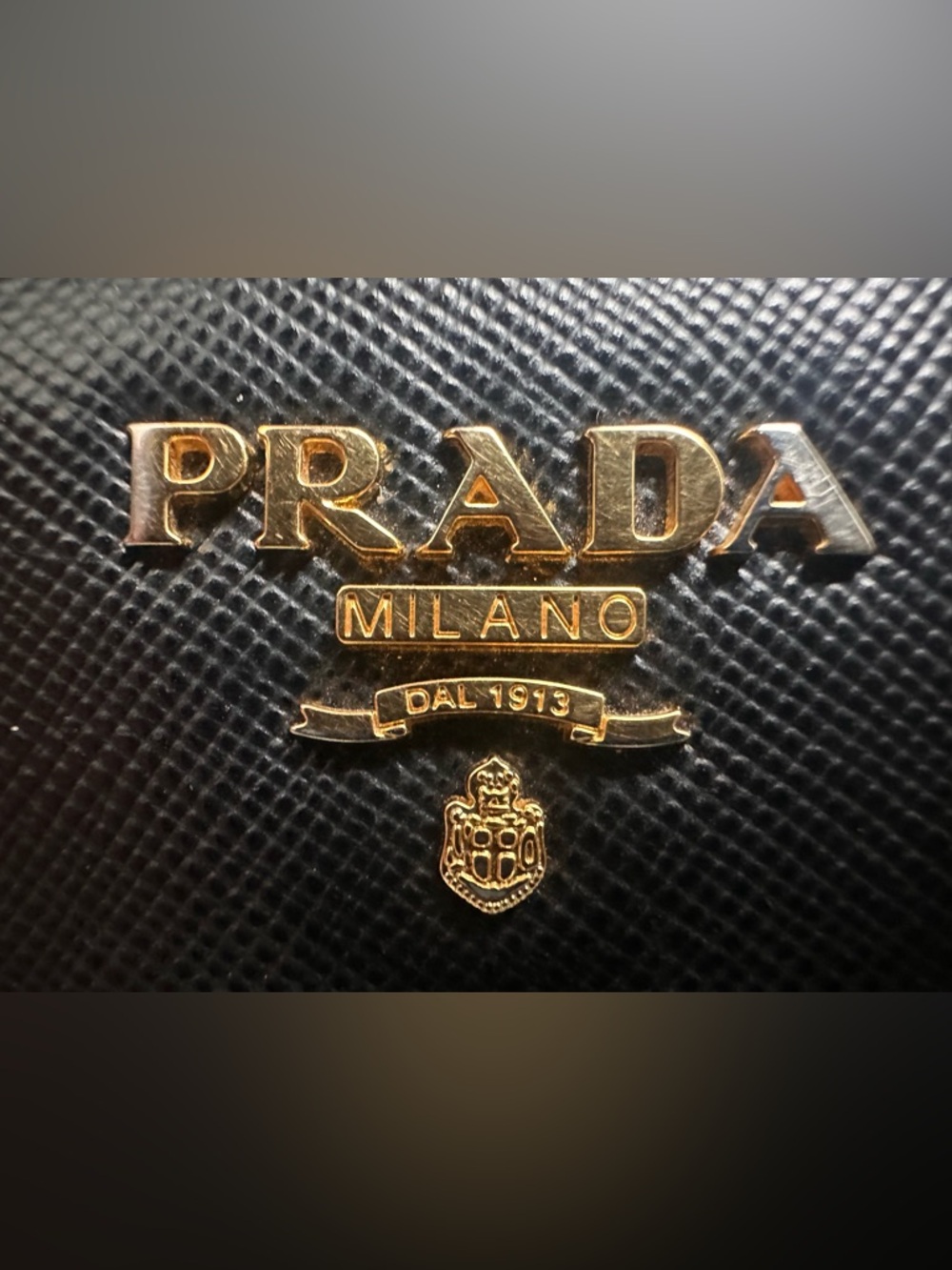 Prada Black Saffiano Leather Wallet with Gold Logo - Picture 7 of 13